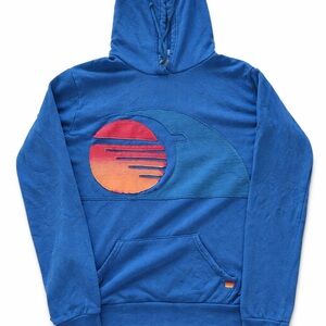 🦄 Rare Aviator Nation Embroidered Sunset Wave Blue Hoodie